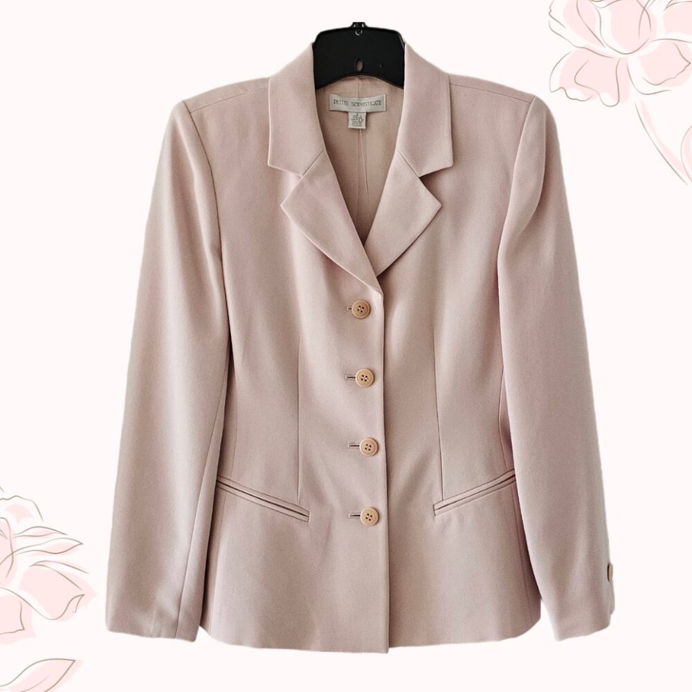 Petite Sophisticate Vintage Single-Breasted Blazer | NWT | 4P | Powder Pink